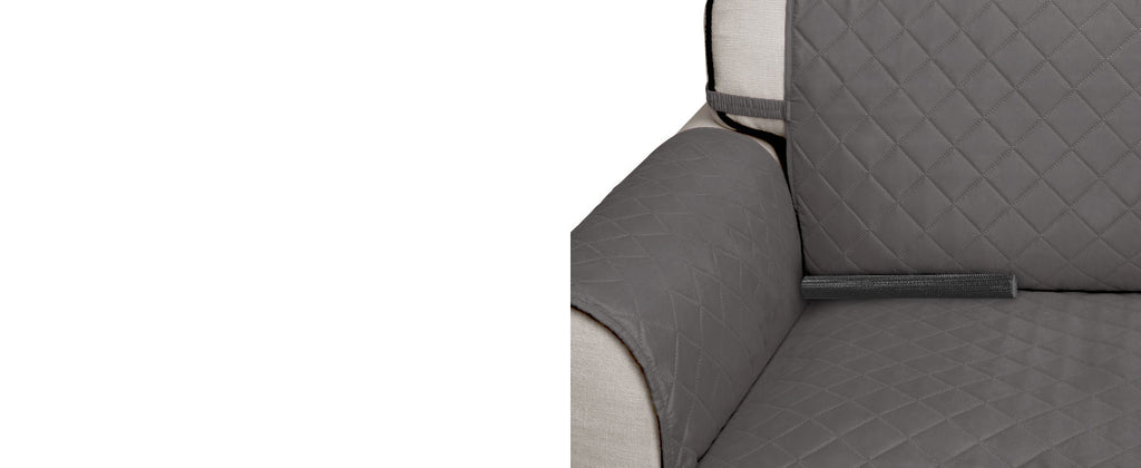 Easy-Going Reversible Couch Cover for 3 Cushion Couch Sofa Cover for Dogs Water Resistant Furniture Protector Cover with Foam Sticks Elastic Straps for Pet Cat (Sofa, Gray/Light Gray)